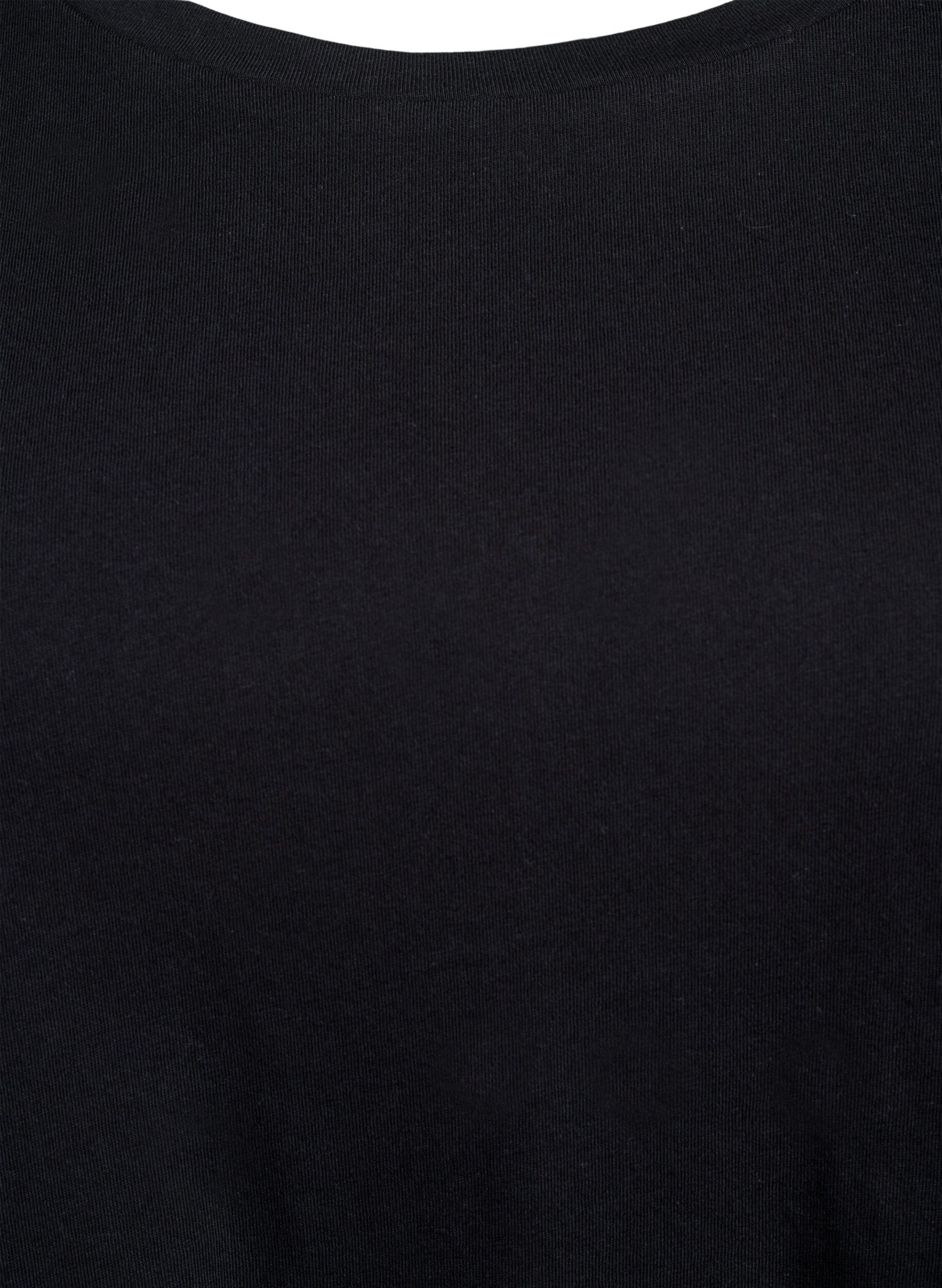 ZizzifashionT-shirt with a round neck and A-line shape, Black, Packshot image number 2