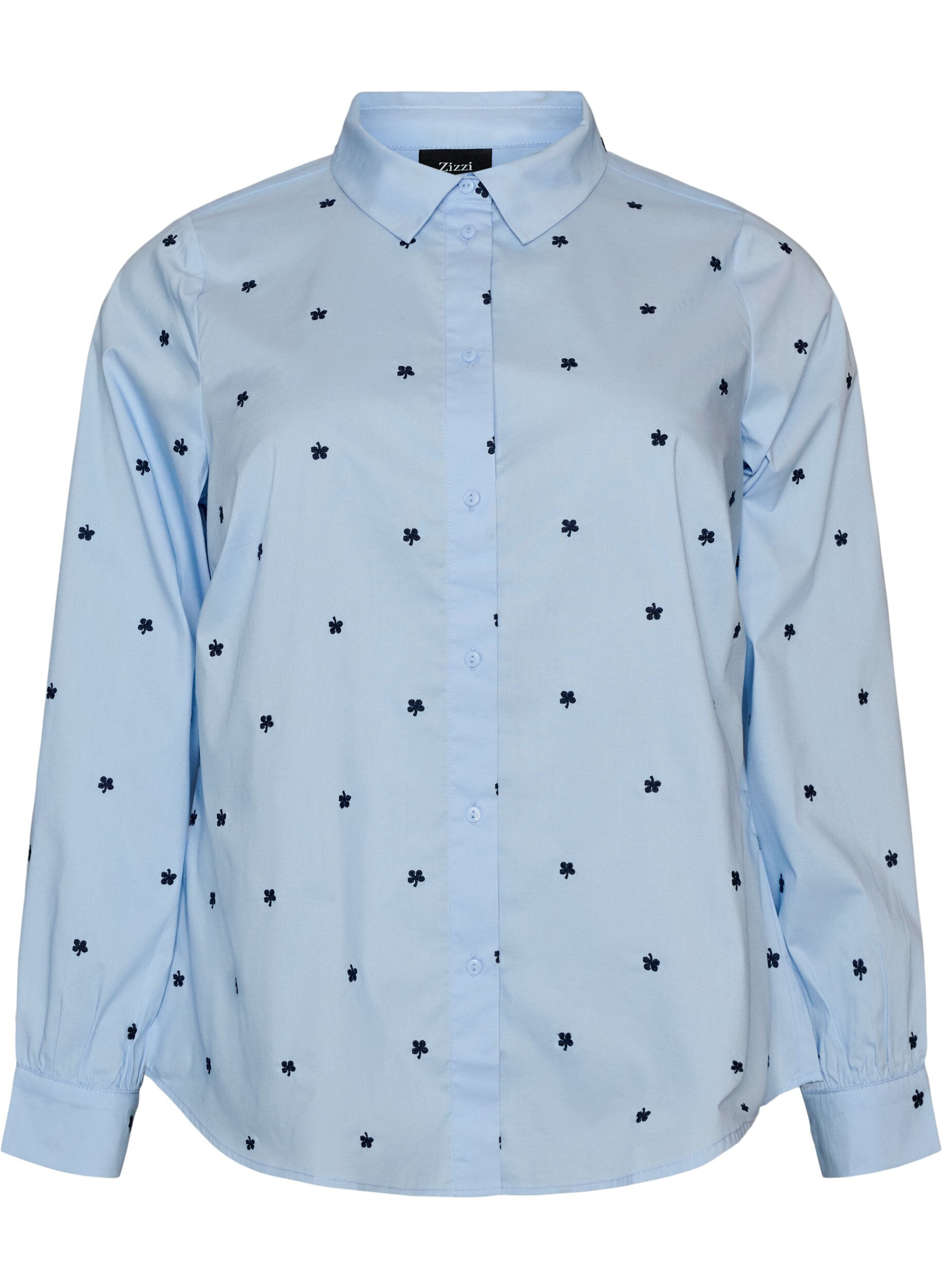 Shirt with embroidered flowers