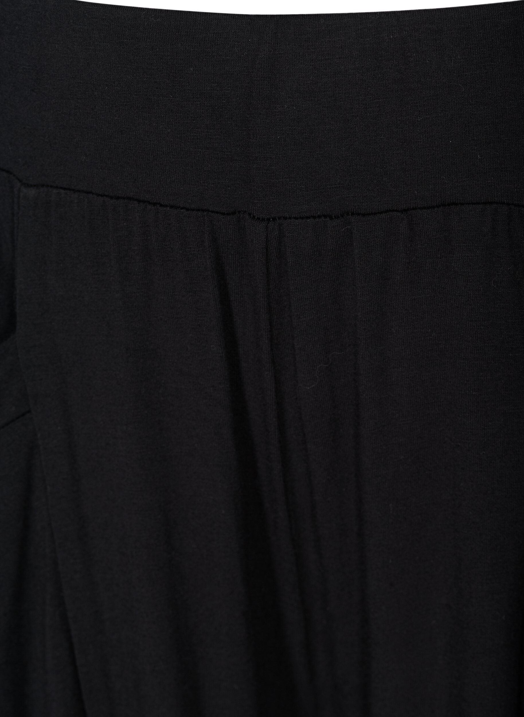 Zizzifashion Loose viscose trousers with pockets, Black, Packshot image number 3