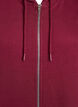 Long cotton sweat cardigan with hood, Dark Bordeaux, Packshot image number 2
