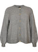 Cardigan in soft knit with gold-coloured buttons, Grey, Packshot image number 0