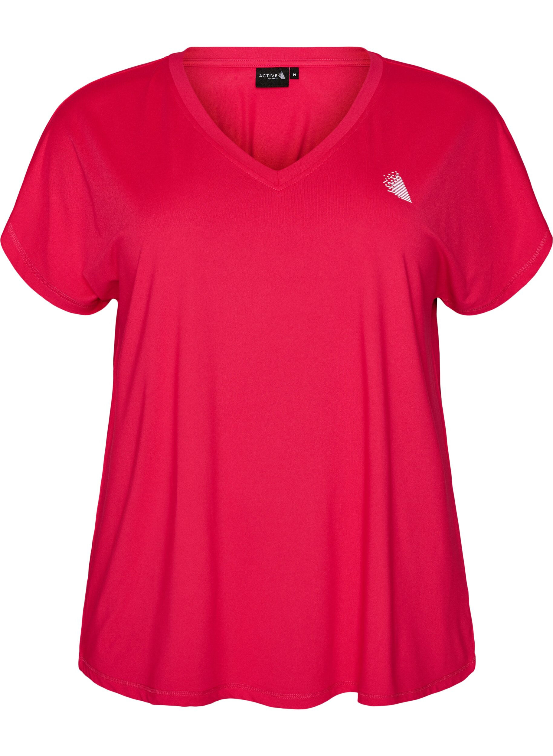 ZizzifashionLoose training t-shirt with v-neck, Pink, Packshot image number 0