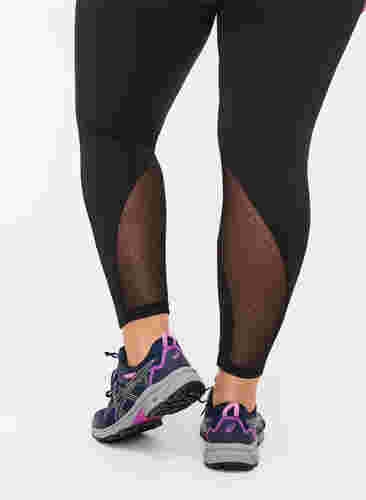 Sports tights with dotted mesh detail, Black w. Mesh Dots, Model image number 3