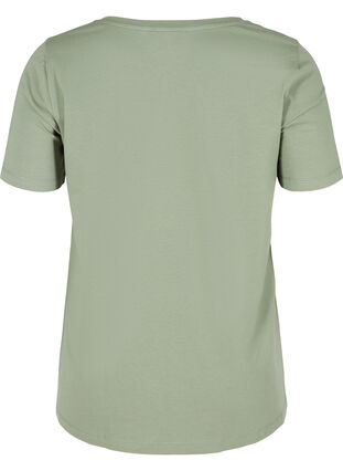 Basic t-shirt with v-neck, Agave Green, Packshot image number 1