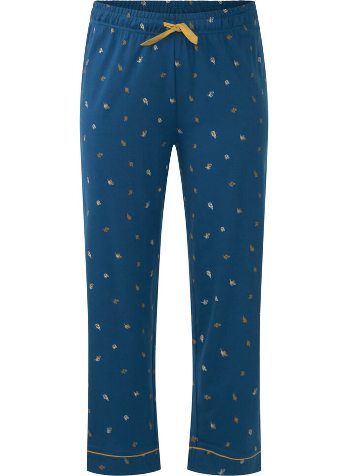 Printed cotton night trousers, Blue Opal AOP, Packshot image number 0
