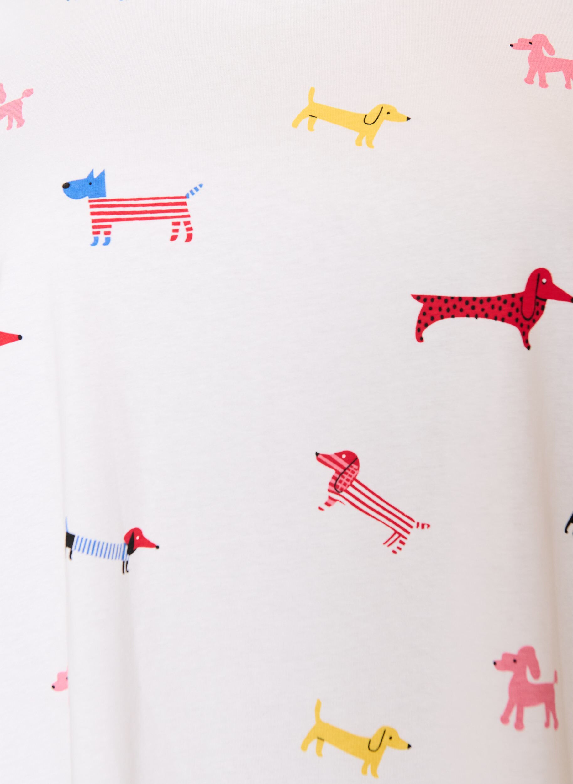 ZizzifashionCotton T-shirt with dog print, White, Packshot image number 2
