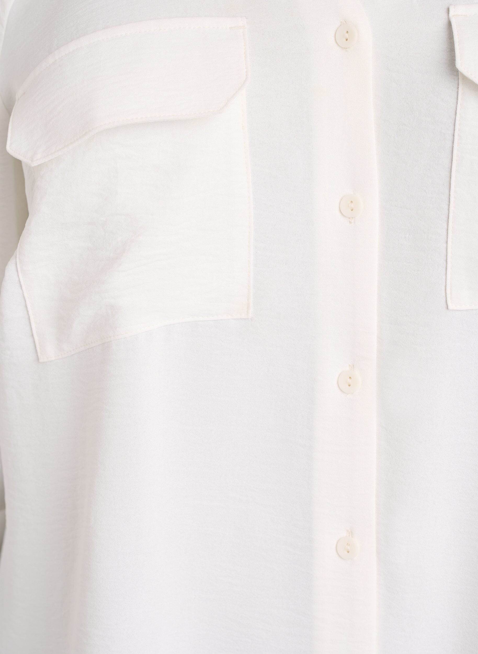 Zizzifashion FLASH - Shirt with chest pockets and 3/4 sleeves, Vanilla, Packshot image number 2