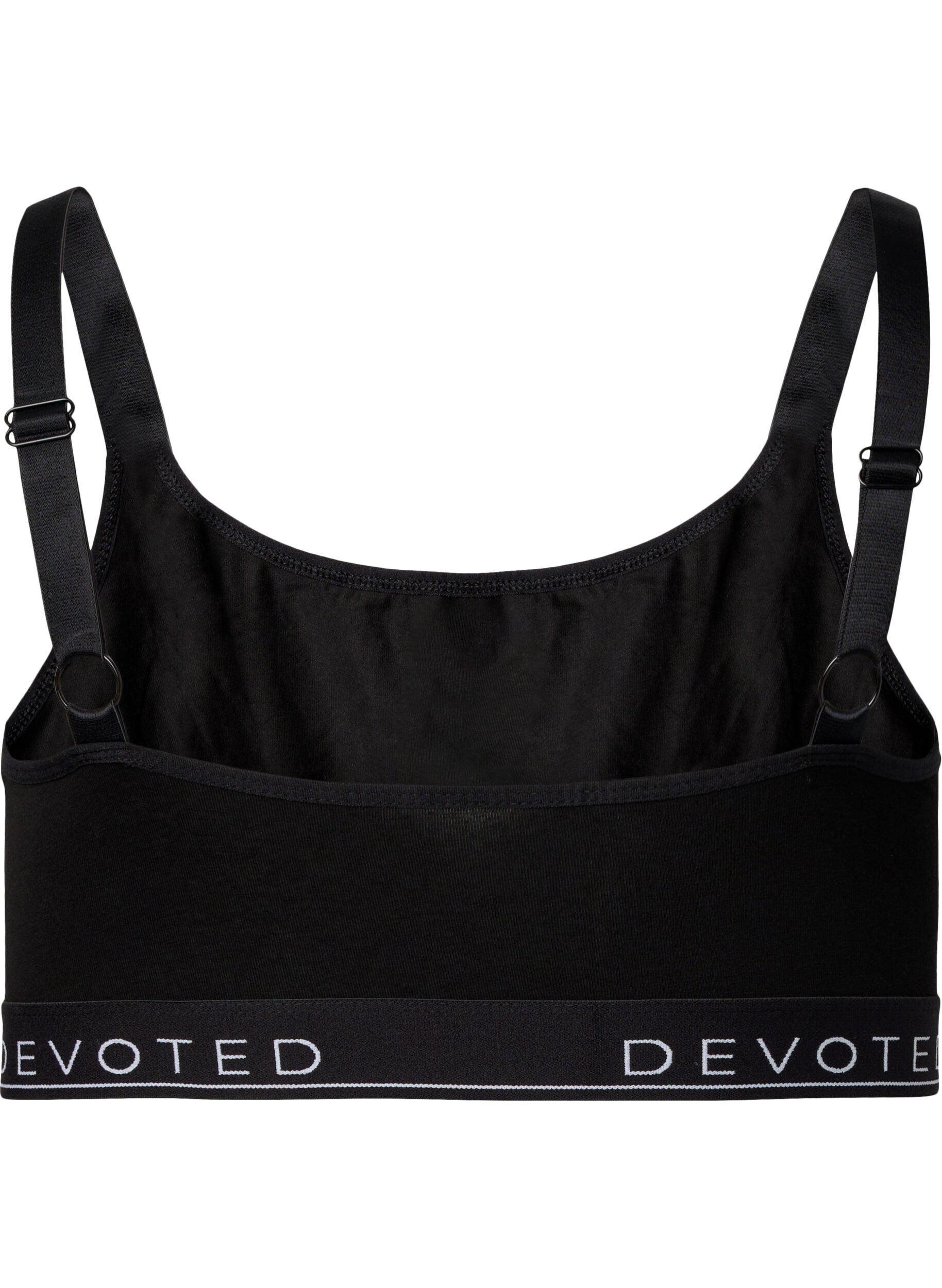 ZizzifashionCotton bra top with adjustable straps, Black, Packshot image number 1