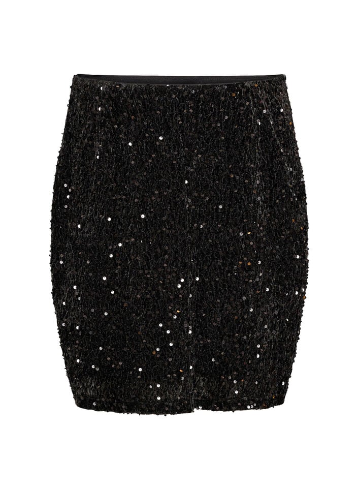 Short sequin skirt, Brown, Packshot image number 0
