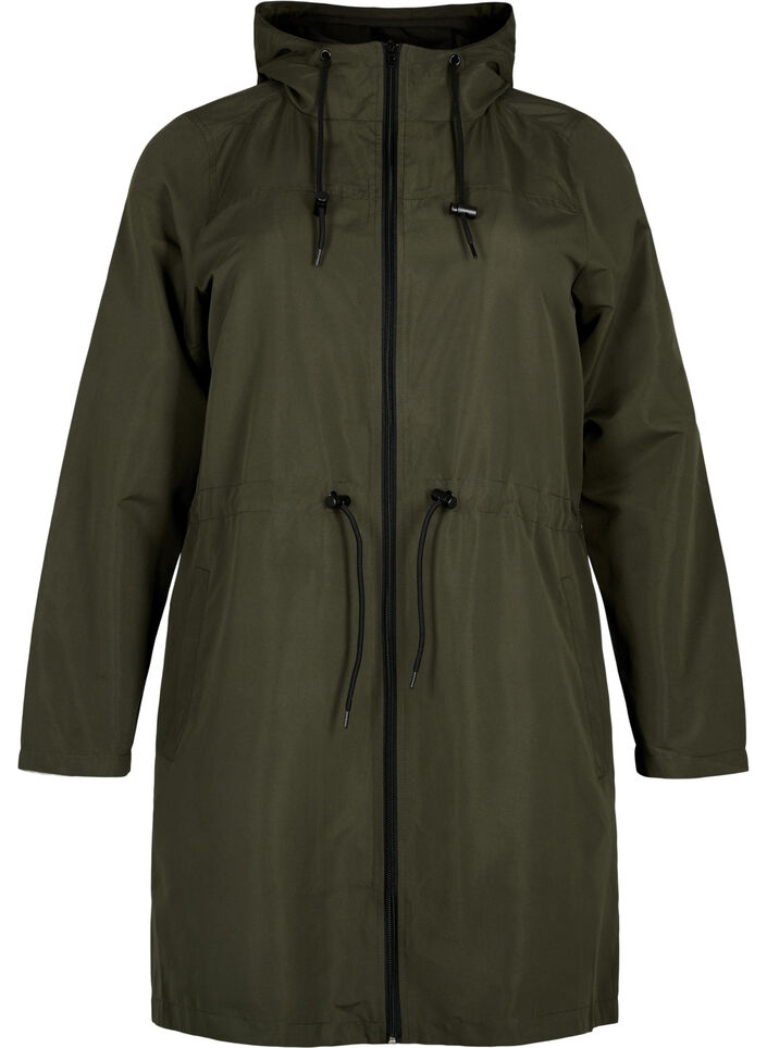 FLASH - Water-repellent parka with hood, Black Ink, Packshot image number 0