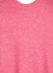Knitted blouse with v-neck and long sleeves, Bubblegum Wh. Mel., Packshot image number 2
