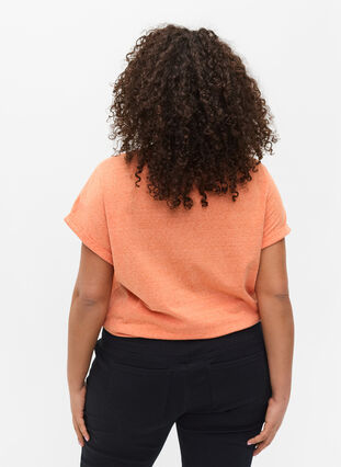 Mottled t-shirt in cotton, Amberglow Melange, Model image number 1