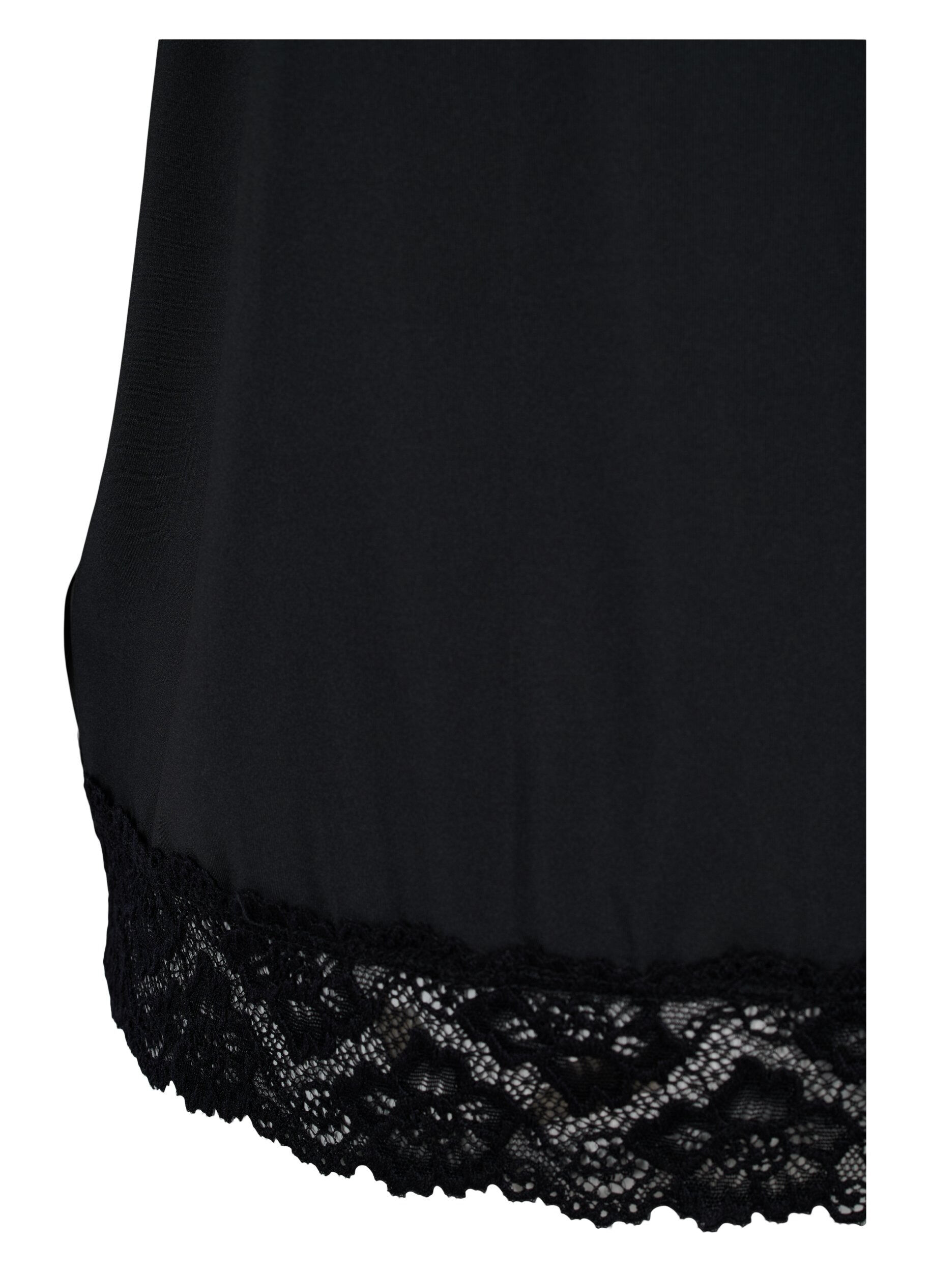 Zizzifashion Night top with lace details, Black, Packshot image number 3