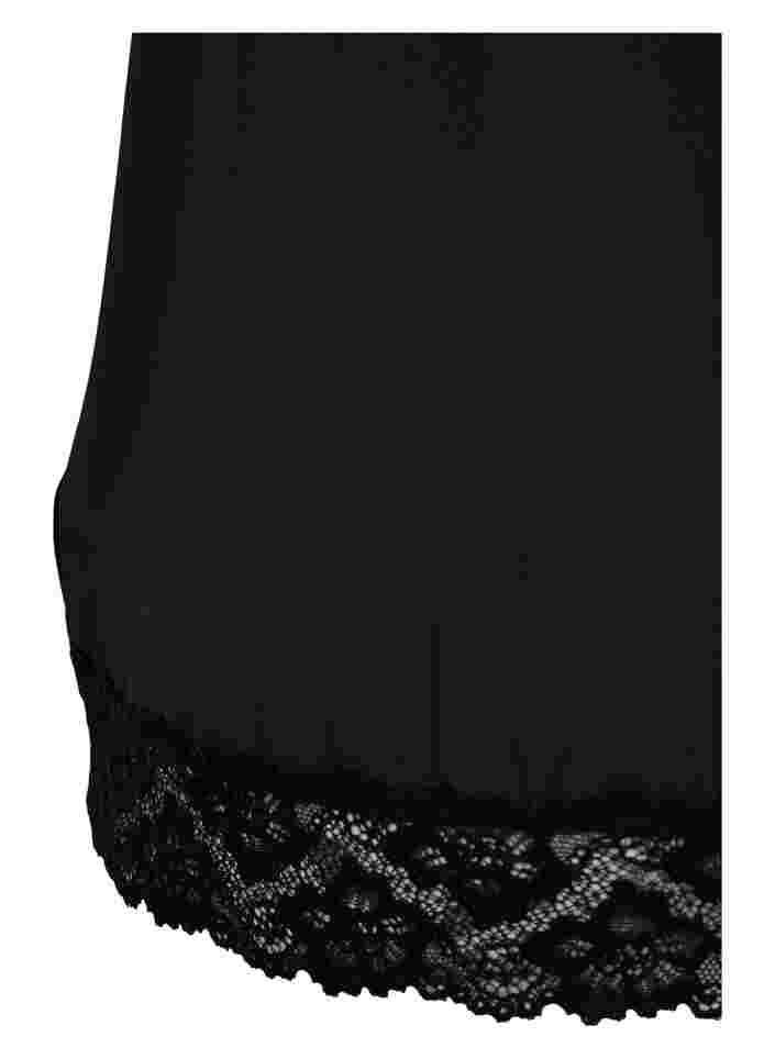 Night top with lace details, Black, Packshot image number 3