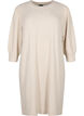Knitted dress with 3/4 puff sleeves, Pumice S./White Mel., Packshot image number 0