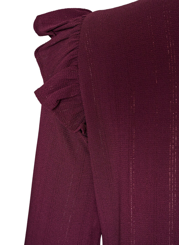 Short dress with ruffles and glitter, Red, Packshot image number 3