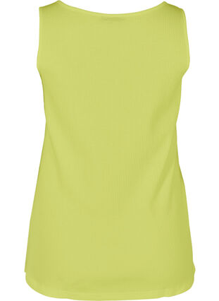 Top with a round neck in ribbed fabric, Wild Lime, Packshot image number 1