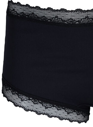High waisted hipster brief with lace - Black - Sz. 42-60 - Zizzifashion