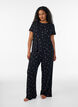 Pyjama bottoms with ribbed texture and floral print, Black, Model image number 1