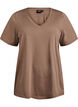 V-neck T-shirt, Brown, Packshot image number 0