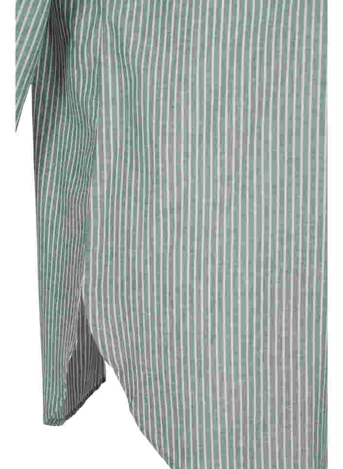 Striped shirt in 100% cotton, Cilantro Stripe , Packshot image number 3