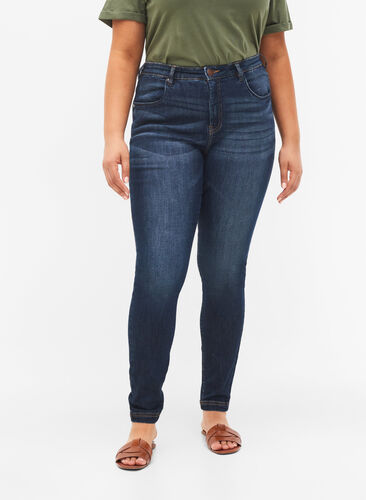 Super slim Amy jeans with high waist, Dark blue, Model image number 1