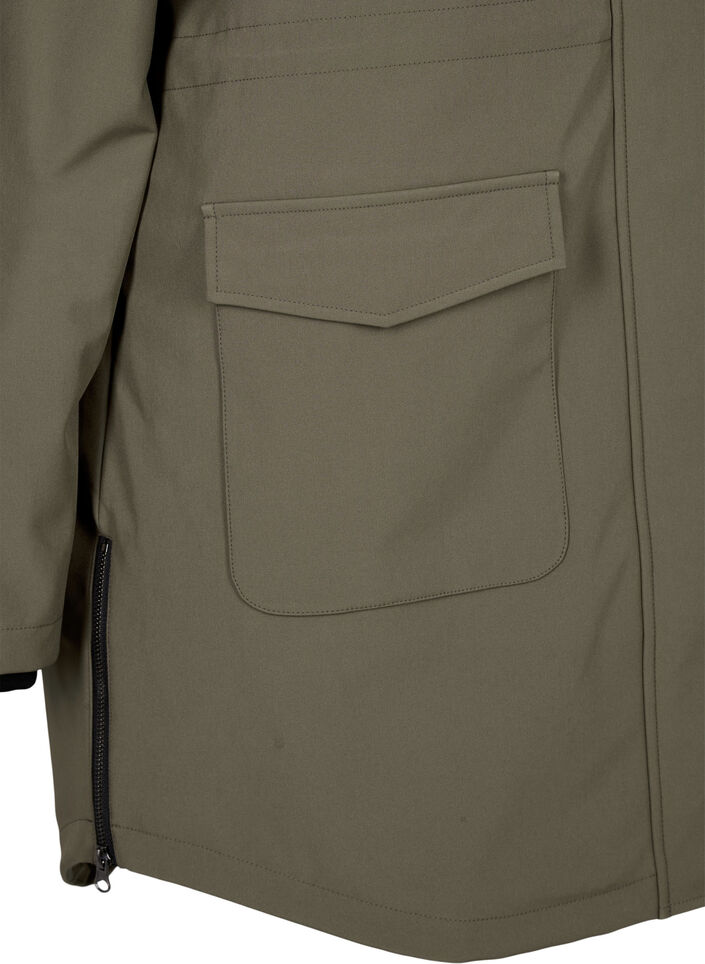 Water-repellent softshell jacket with quilted lining, Green, Packshot image number 3