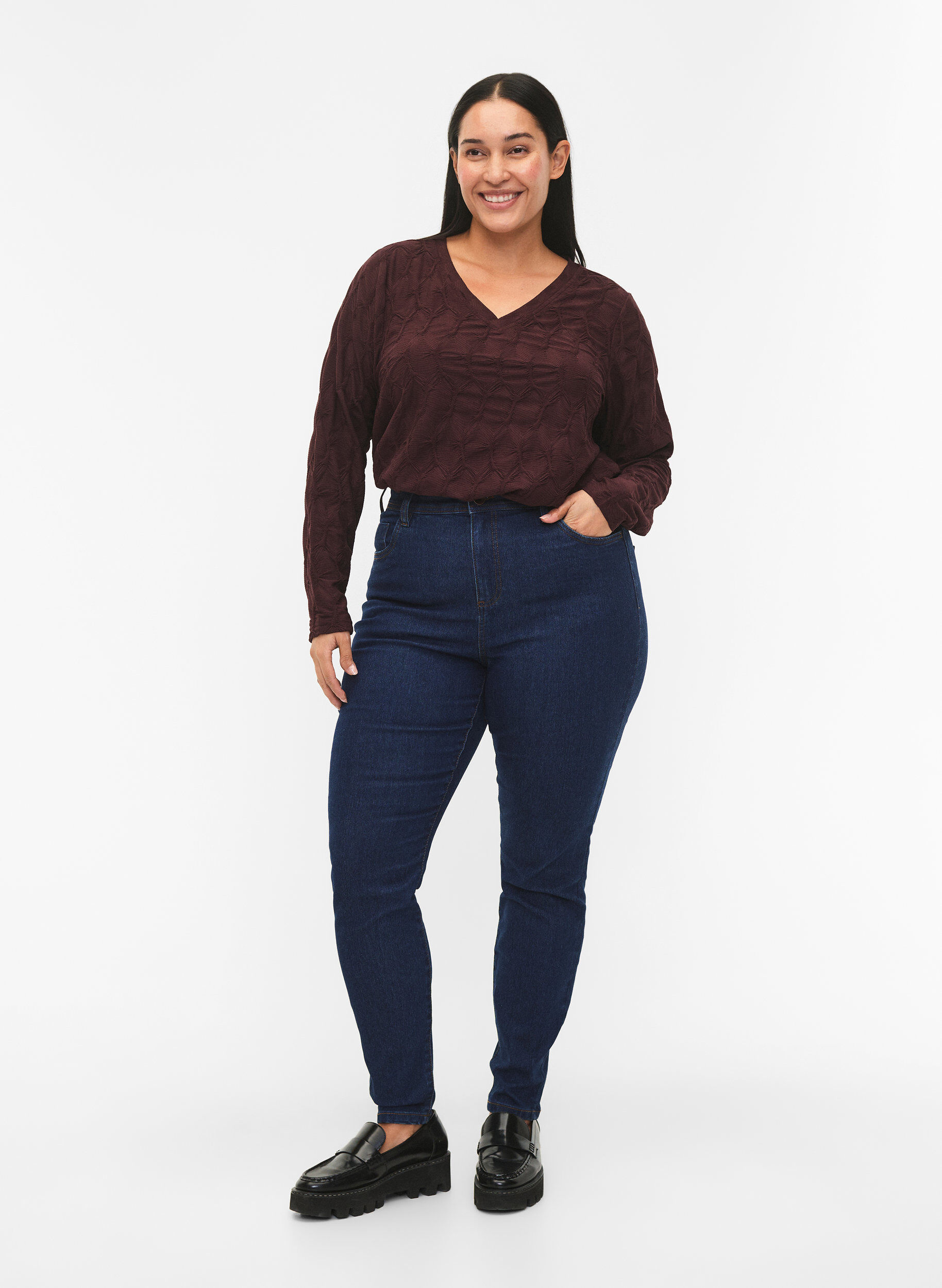 Zizzifashion FLASH - Long sleeve blouse with structure, Fudge, Model image number 2