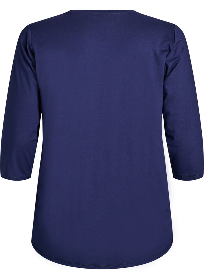 Sports top with 3/4 sleeves, Blue, Packshot image number 1