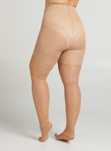 40 denier tights with push-up effect - Beige - Zizzifashion