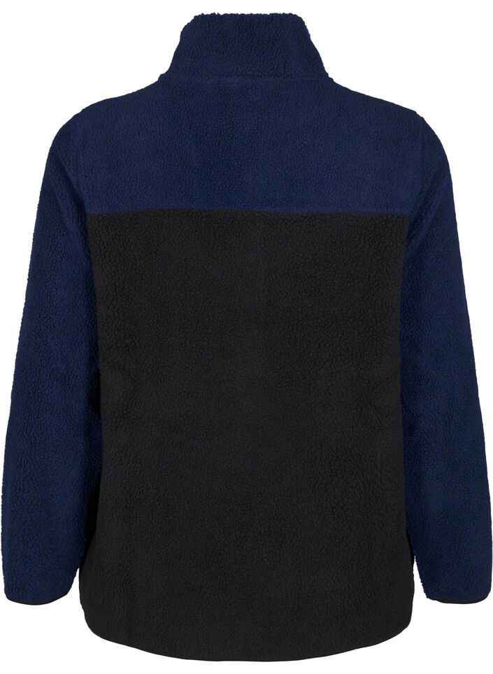 Teddy jacket with colourblock, Night Sky comb., Packshot image number 1