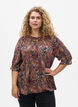 Viscose blouse with paisley print and elbow length sleeves, Blue, Model image number 0