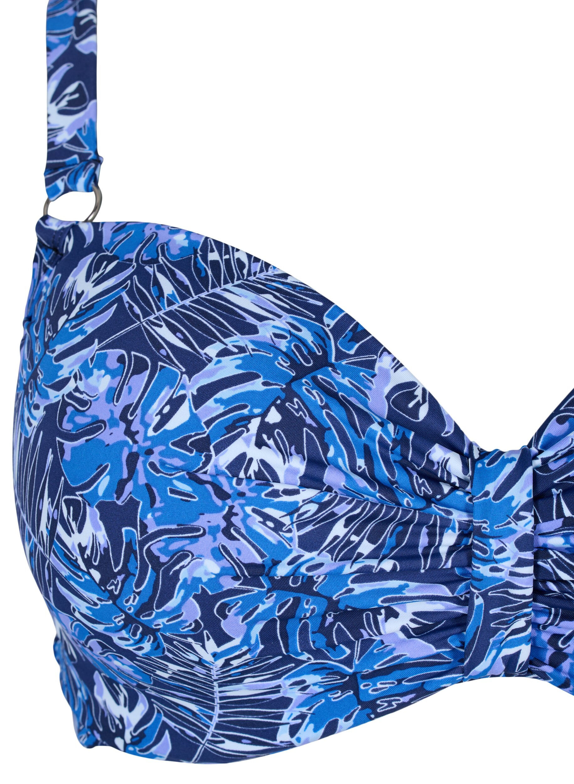 ZizzifashionUnderwire bikini bra with pattern, Blue, Packshot image number 2