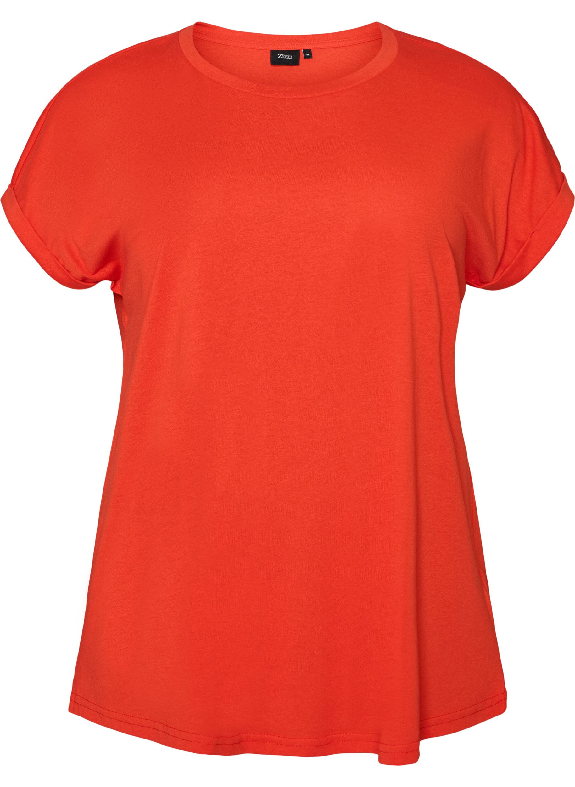 ZizzifashionShort-sleeved cotton blend T-shirt, Orange, Packshot image number 0