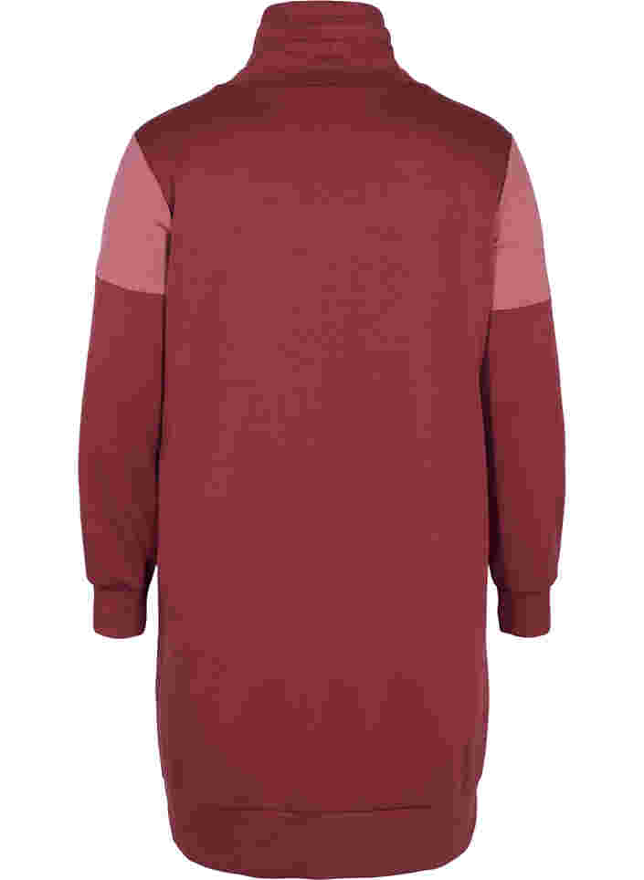 Jumper dress with colour-block, Red Mahogany/RoseBr., Packshot image number 1