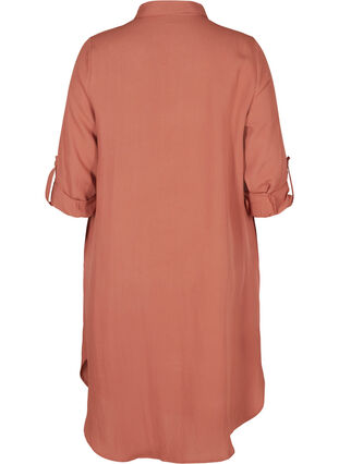 Long shirt dress in viscose, Copper Brown, Packshot image number 1