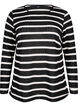 Blouse with stripes and long sleeves, Black Sand Stripe, Packshot image number 0