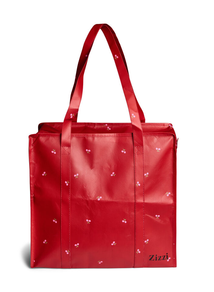 Shopping bag with zipper, Red, Packshot image number 1