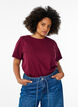Cotton T-shirt with round neck, Dark Bordeaux, Model image number 0