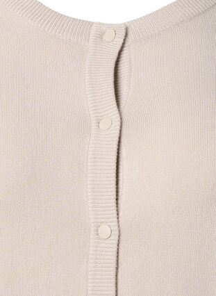 Ribbed cardigan with button closure, Pumice Stone, Packshot image number 2