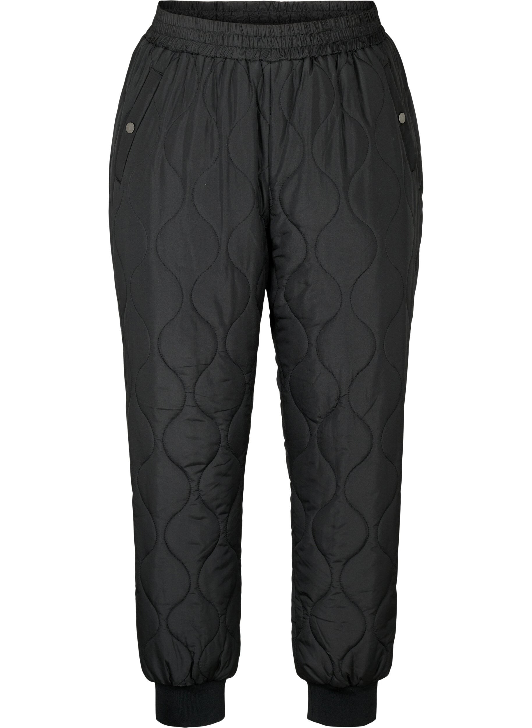Zizzifashion Quilted thermal pants, Black, Packshot image number 0