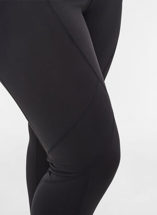 Cropped reflective gym leggings, Black, Model image number 2