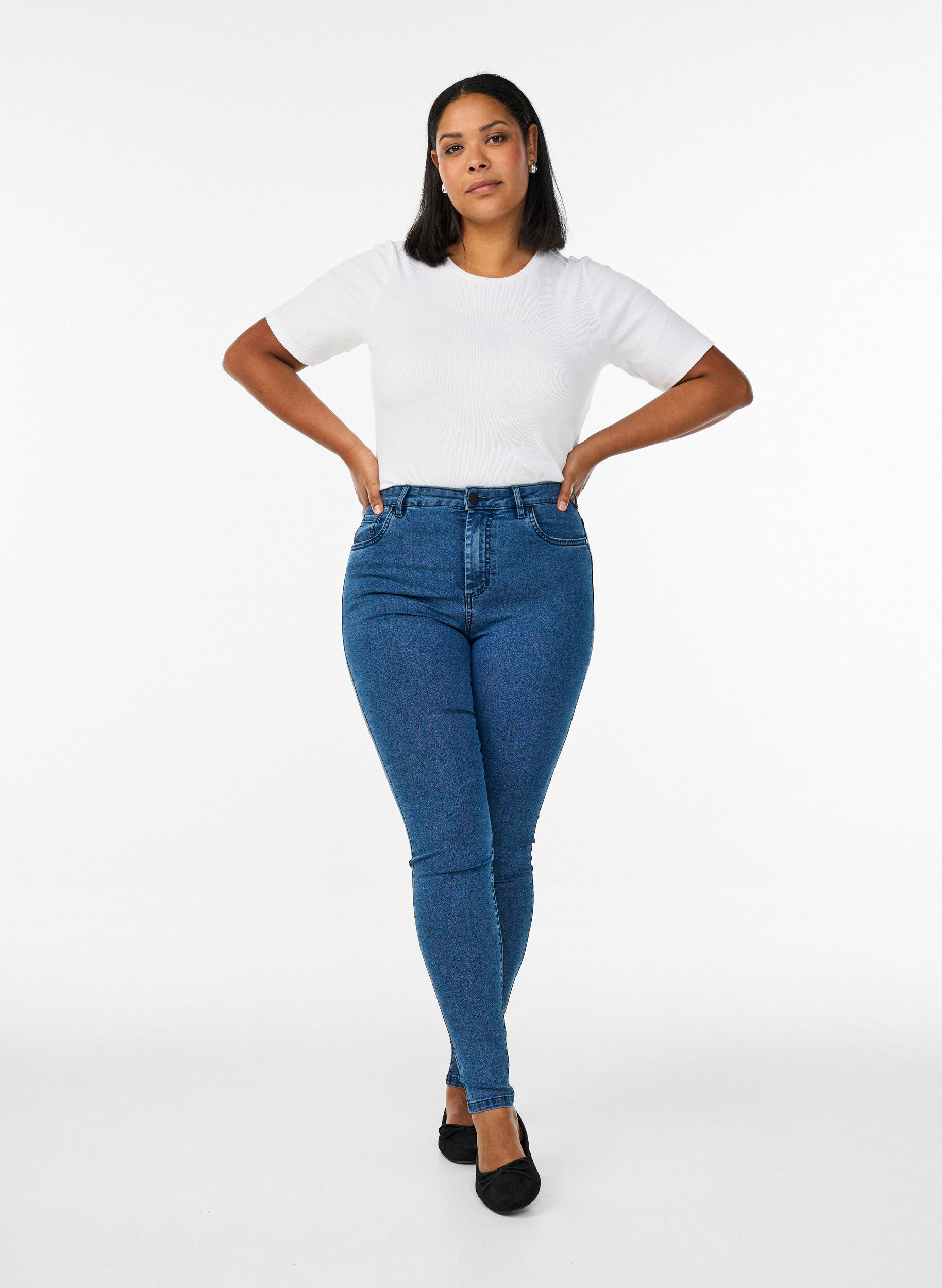 Amy high-waisted super slim fit jeans, Blue, Model