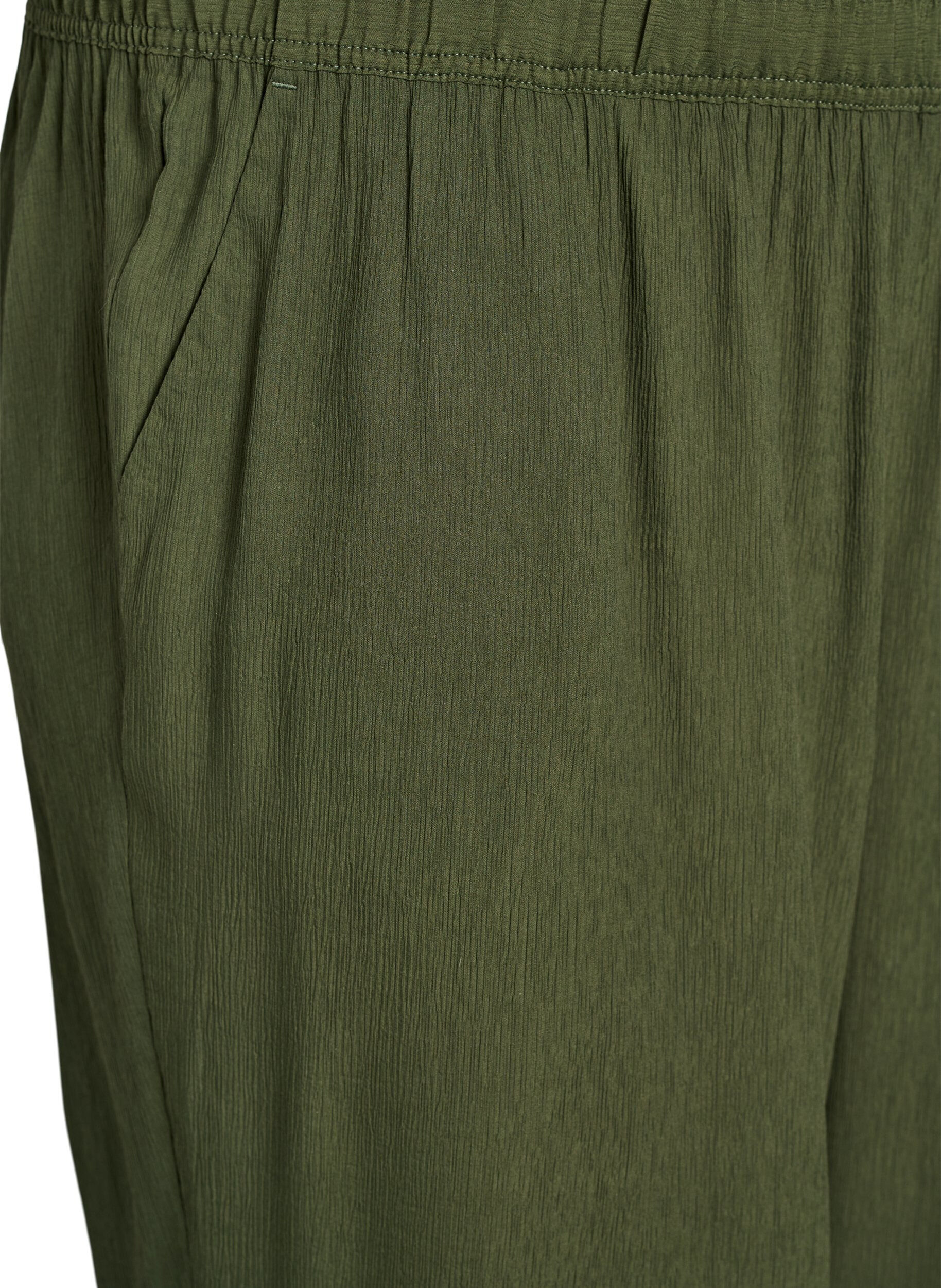 Zizzifashion High-waisted viscose trousers with pockets, Green, Packshot image number 2