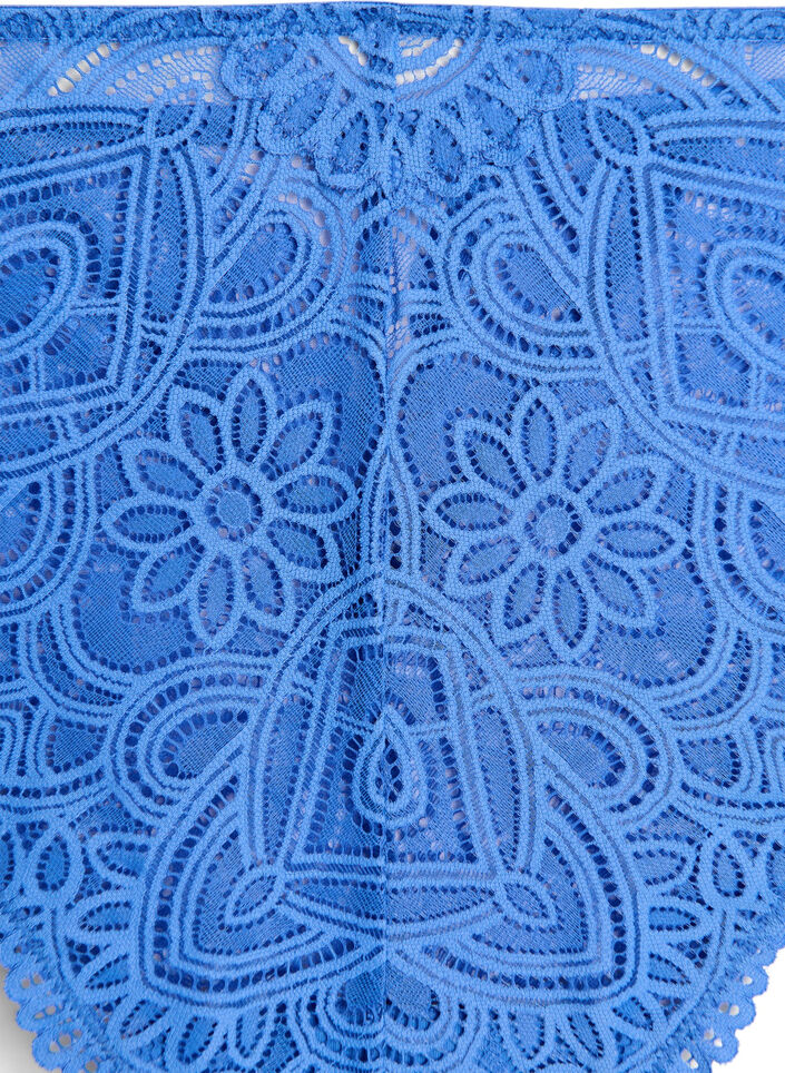 Lace Brazilian brief with a regular waist, Blue, Packshot image number 2