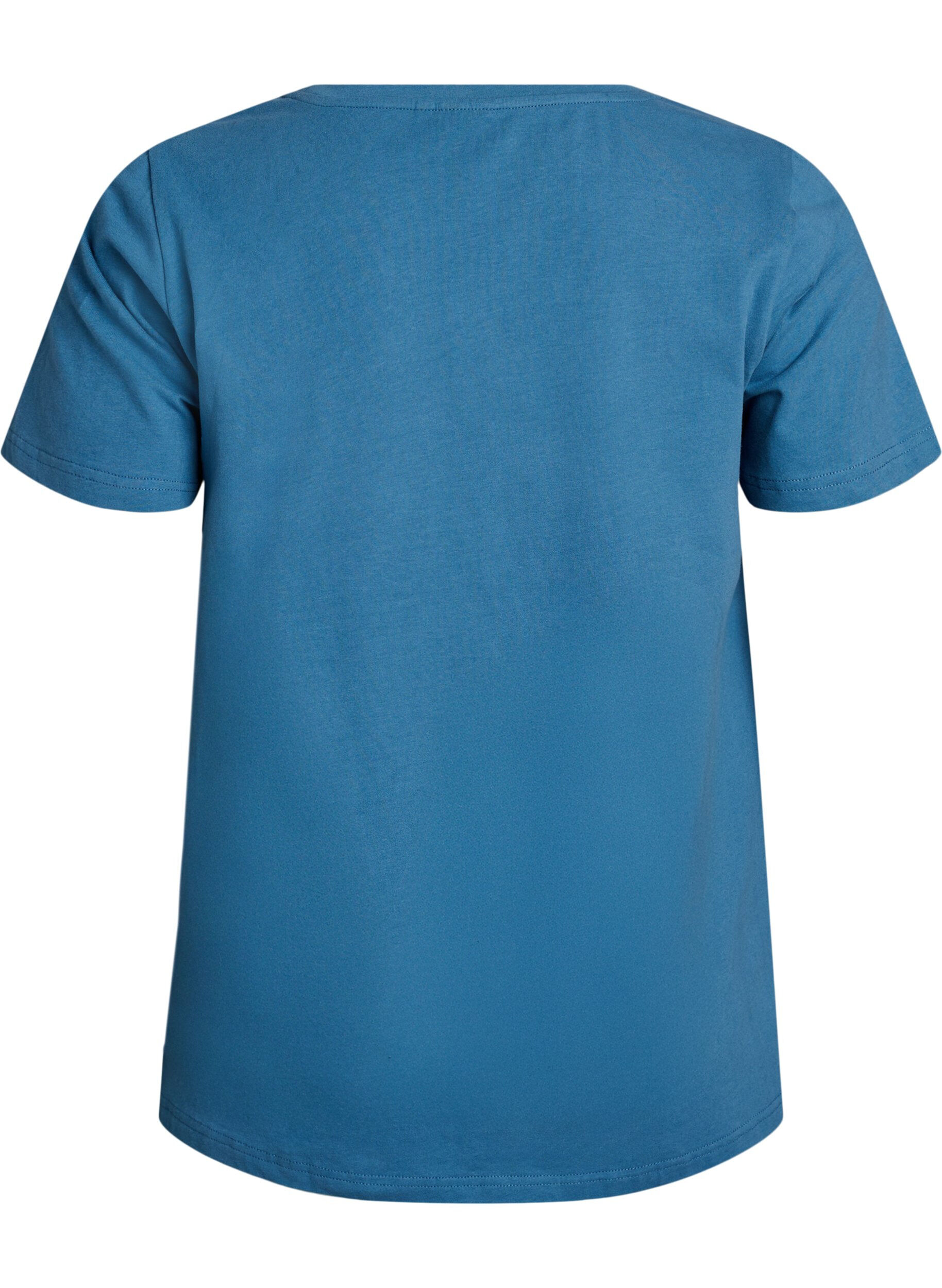 ZizzifashionSolid coloured basic t-shirt in cotton, Grey, Packshot image number 1