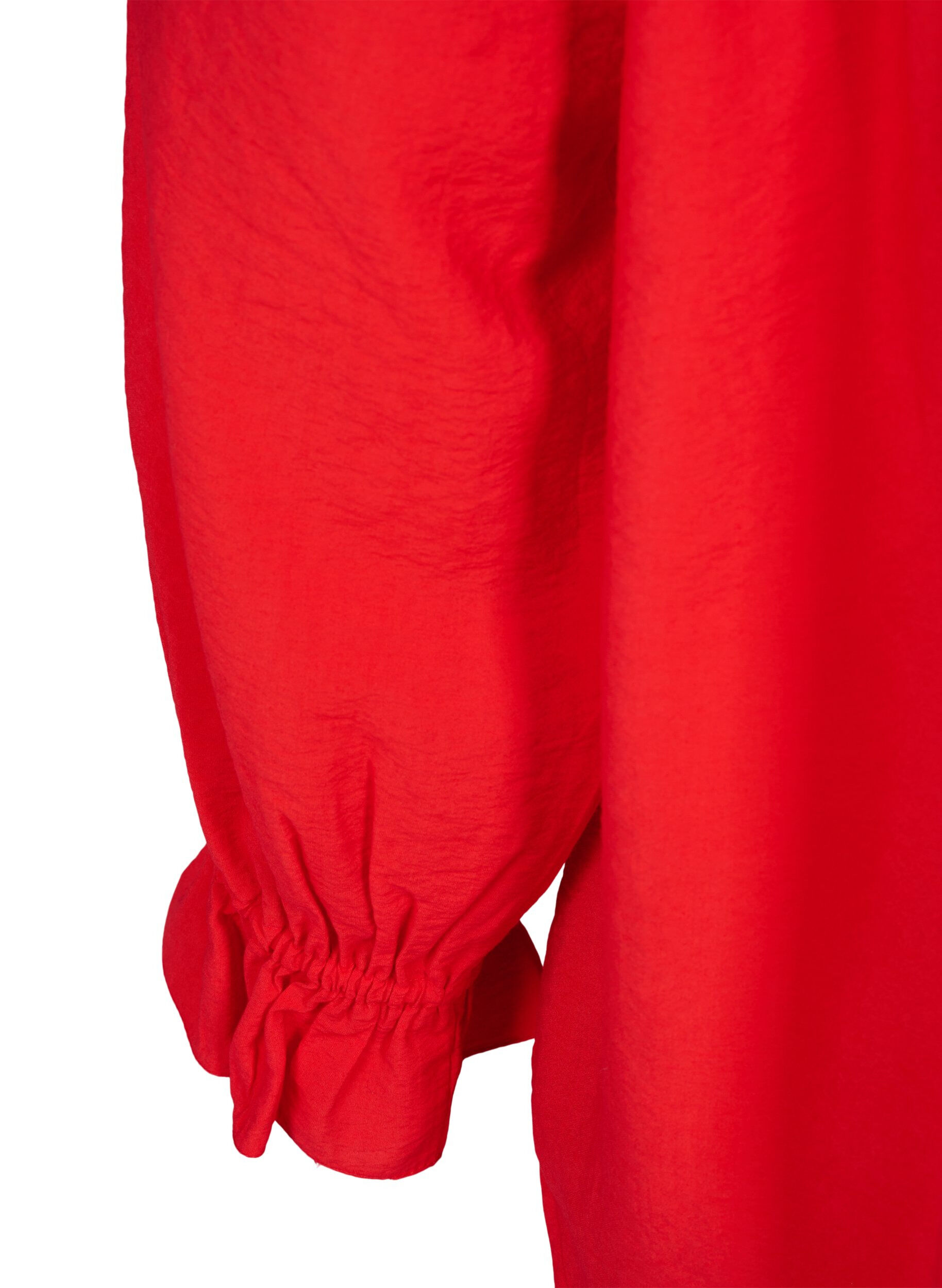 Zizzifashion Shirt with long sleeves and ruffle details, Red, Packshot image number 3