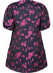 Short jacquard wrap dress, Black w. Red Rose, Packshot image number 1