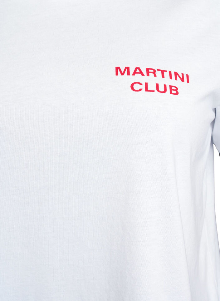 T-shirt with print details on the front and back, White, Packshot image number 2