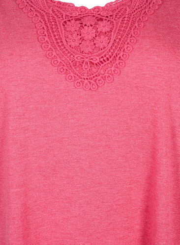 Sleeveless top with lace, Bright Rose Mel., Packshot image number 2
